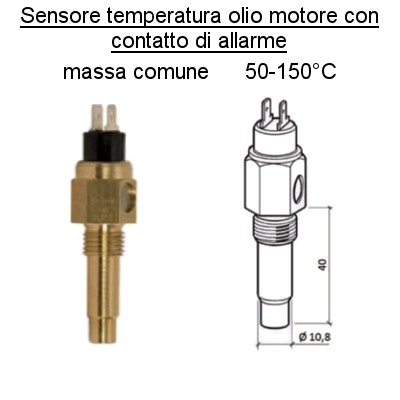 Sensore Temperatura Olio motore Barca + contatto allarme